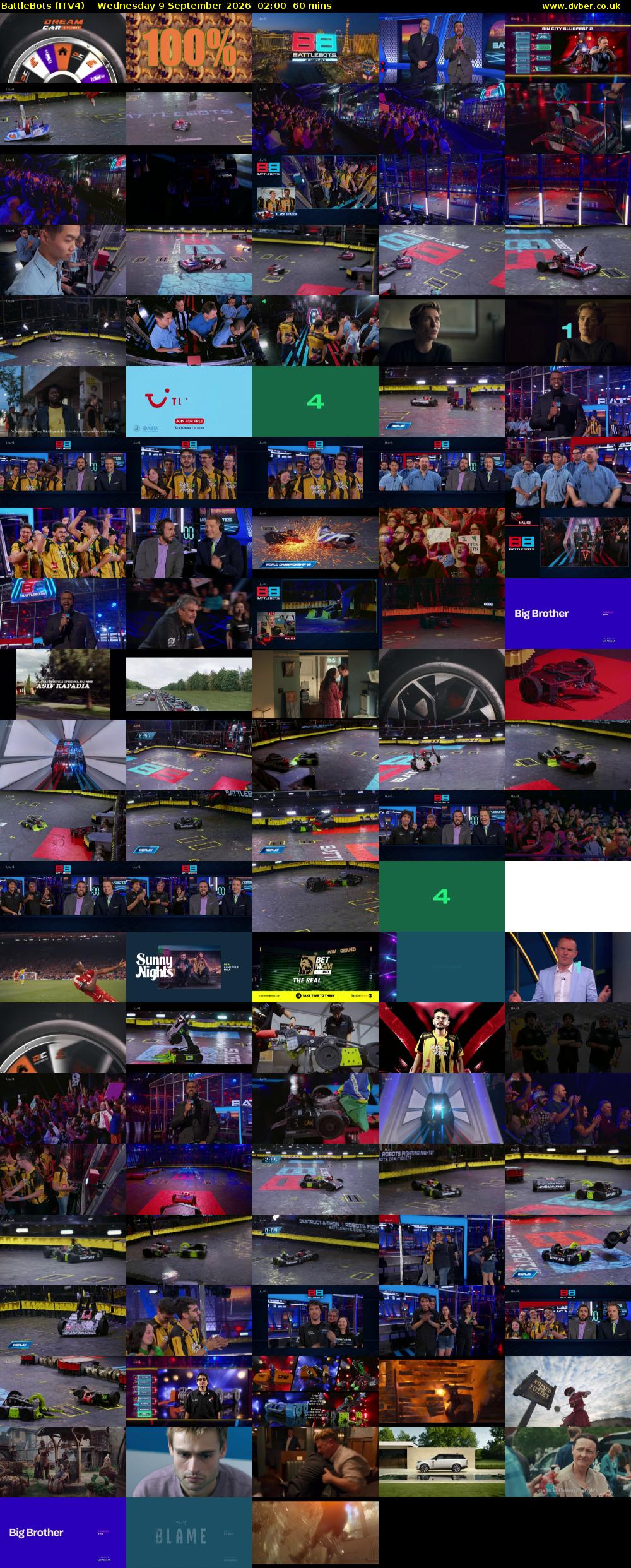 Battlebots (ITV4) Wednesday 9 September 2026 02:00 - 03:00