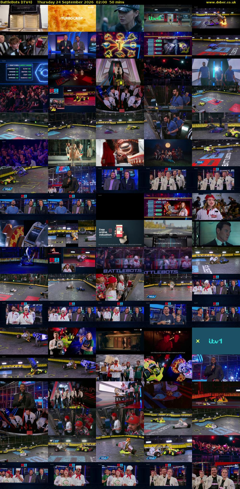 Battlebots (ITV4) Thursday 24 September 2026 02:00 - 02:50