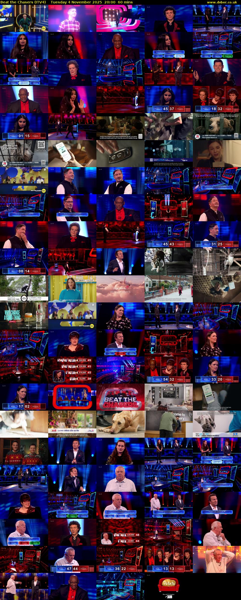 Beat The Chasers (ITV4) Tuesday 4 November 2025 20:00 - 21:00
