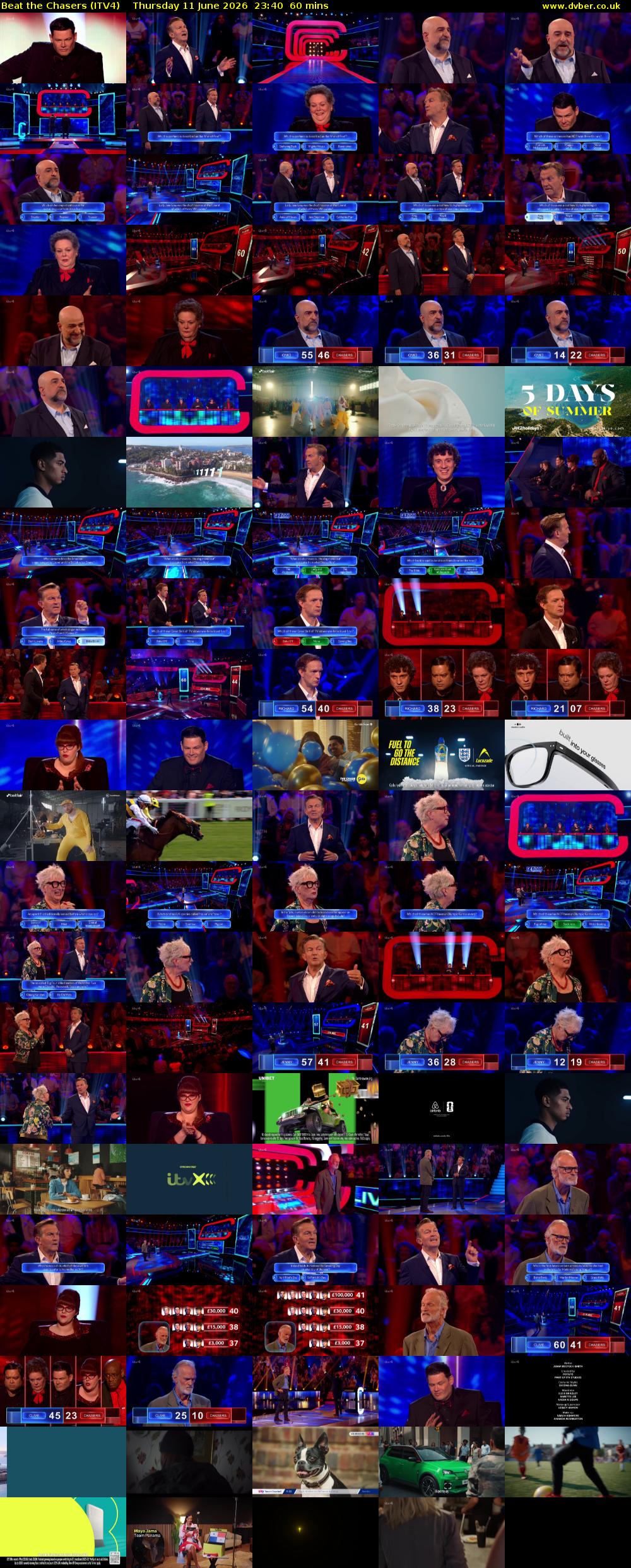 Beat The Chasers (ITV4) Thursday 11 June 2026 23:40 - 00:40