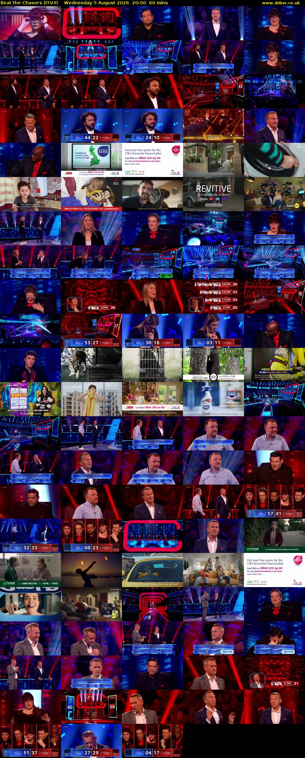 Beat The Chasers (ITV4) Wednesday 5 August 2026 20:00 - 21:00