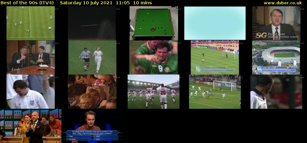 Best of the 90s (ITV4) Saturday 10 July 2021 11:05 - 11:15