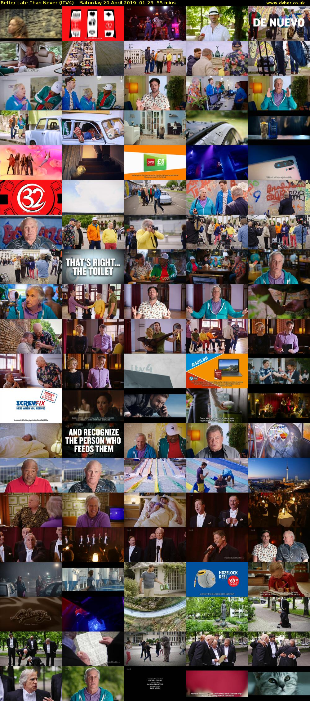 Better Late Than Never (ITV4) Saturday 20 April 2019 01:25 - 02:20