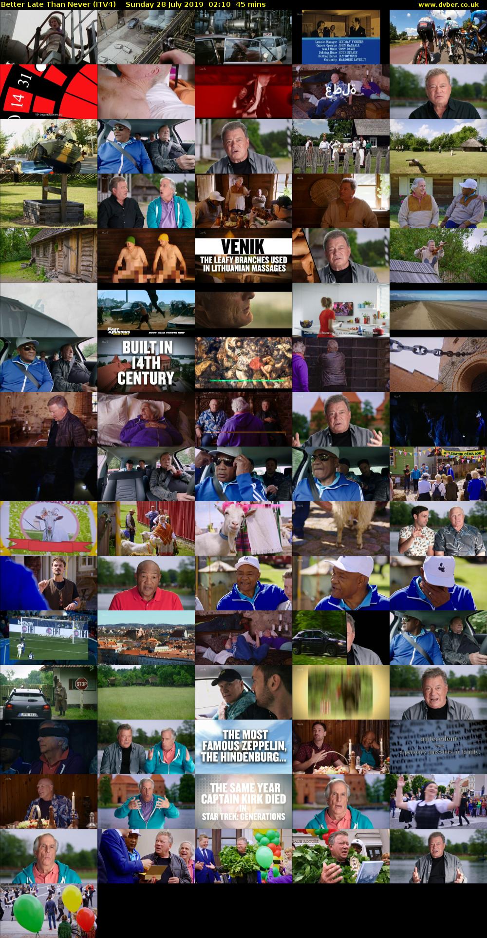 Better Late Than Never (ITV4) Sunday 28 July 2019 02:10 - 02:55