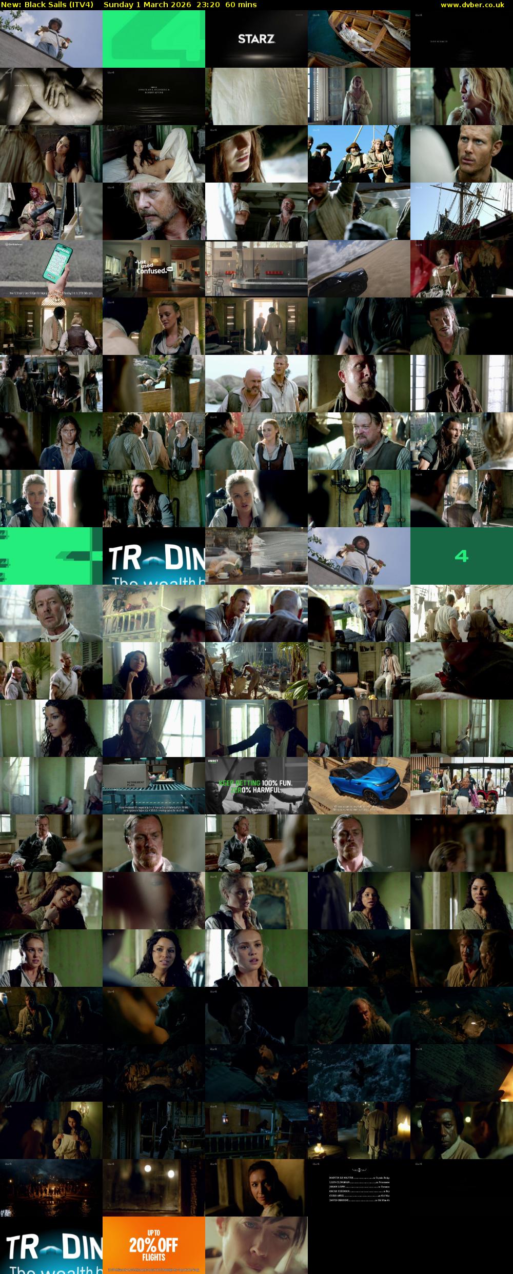 Black Sails (ITV4) Sunday 1 March 2026 23:20 - 00:20