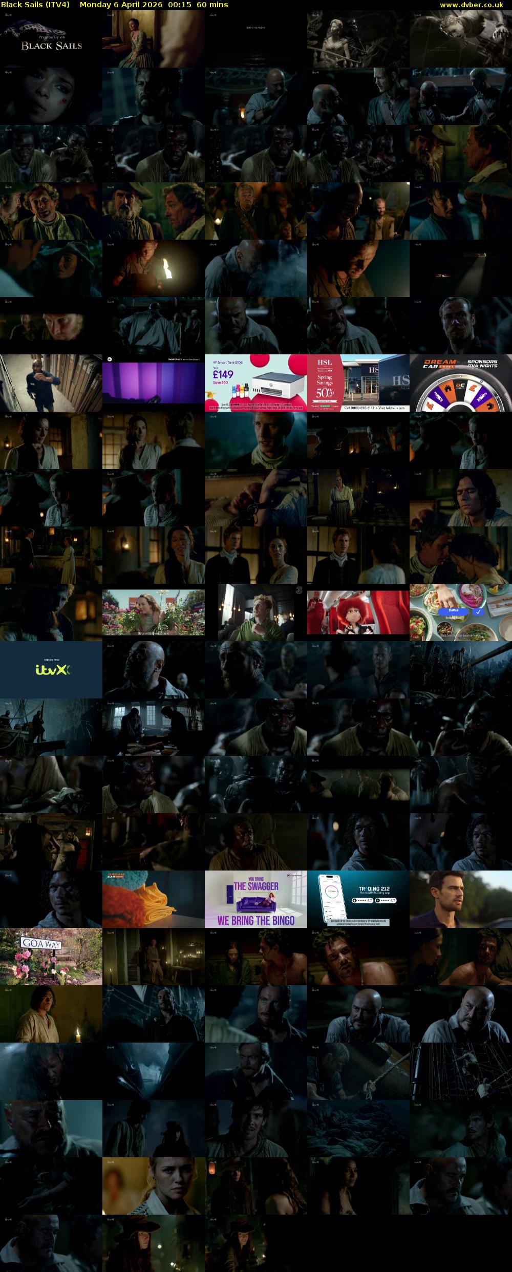 Black Sails (ITV4) Monday 6 April 2026 00:15 - 01:15