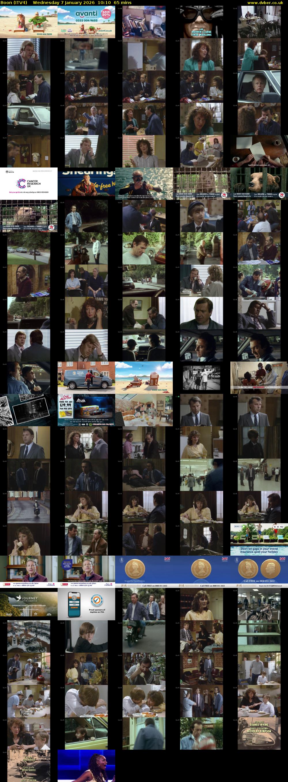 Boon (ITV4) Wednesday 7 January 2026 10:10 - 11:15