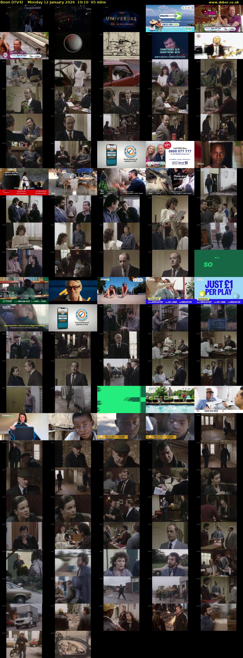 Boon (ITV4) Monday 12 January 2026 10:10 - 11:15