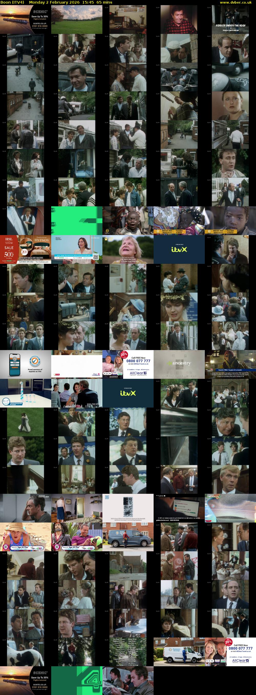 Boon (ITV4) Monday 2 February 2026 15:45 - 16:50