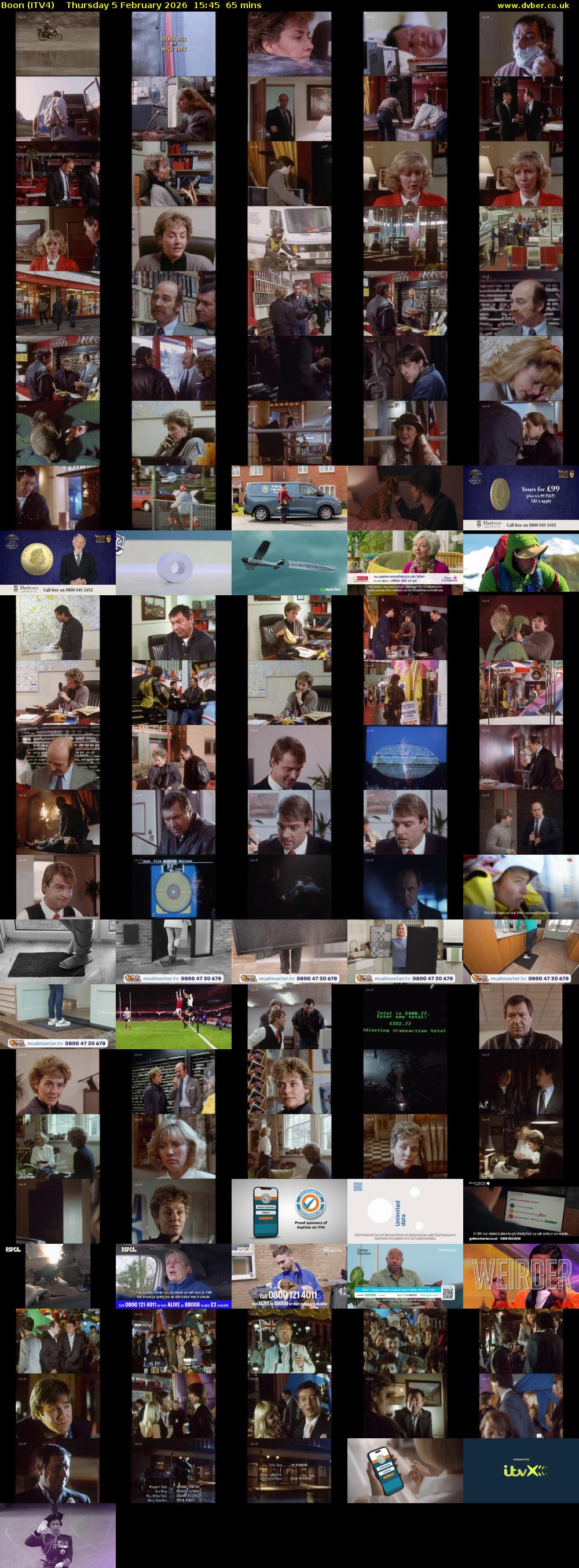 Boon (ITV4) Thursday 5 February 2026 15:45 - 16:50