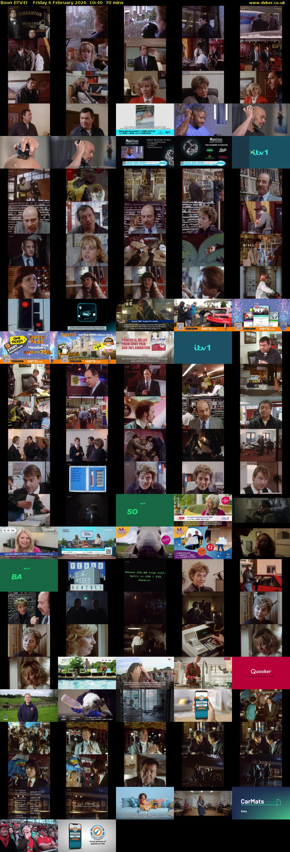 Boon (ITV4) Friday 6 February 2026 10:40 - 11:50