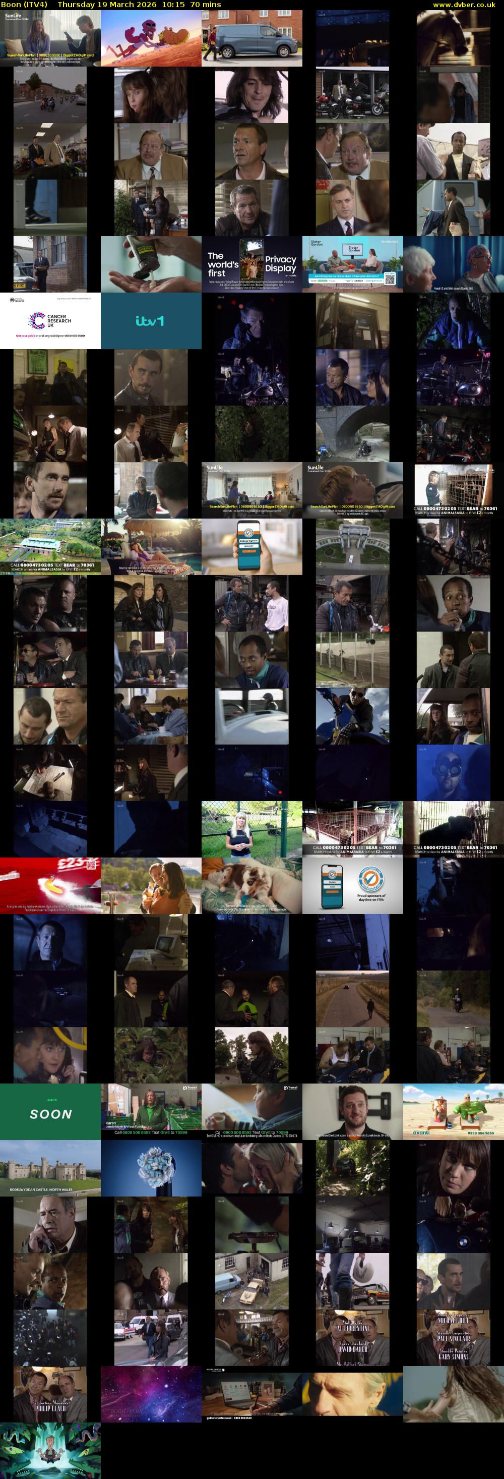 Boon (ITV4) Thursday 19 March 2026 10:15 - 11:25