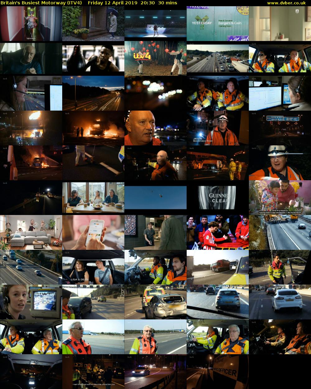 Britain's Busiest Motorway (ITV4) Friday 12 April 2019 20:30 - 21:00