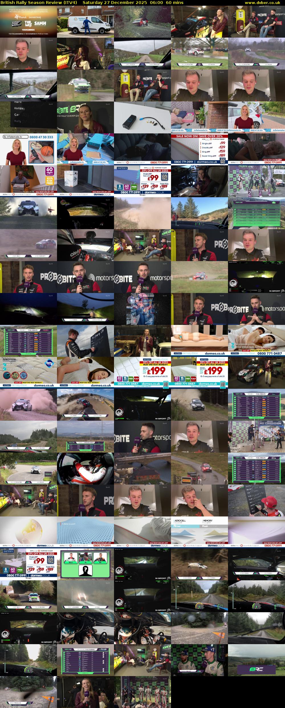 British Rally Season Review (ITV4) Saturday 27 December 2025 06:00 - 07:00