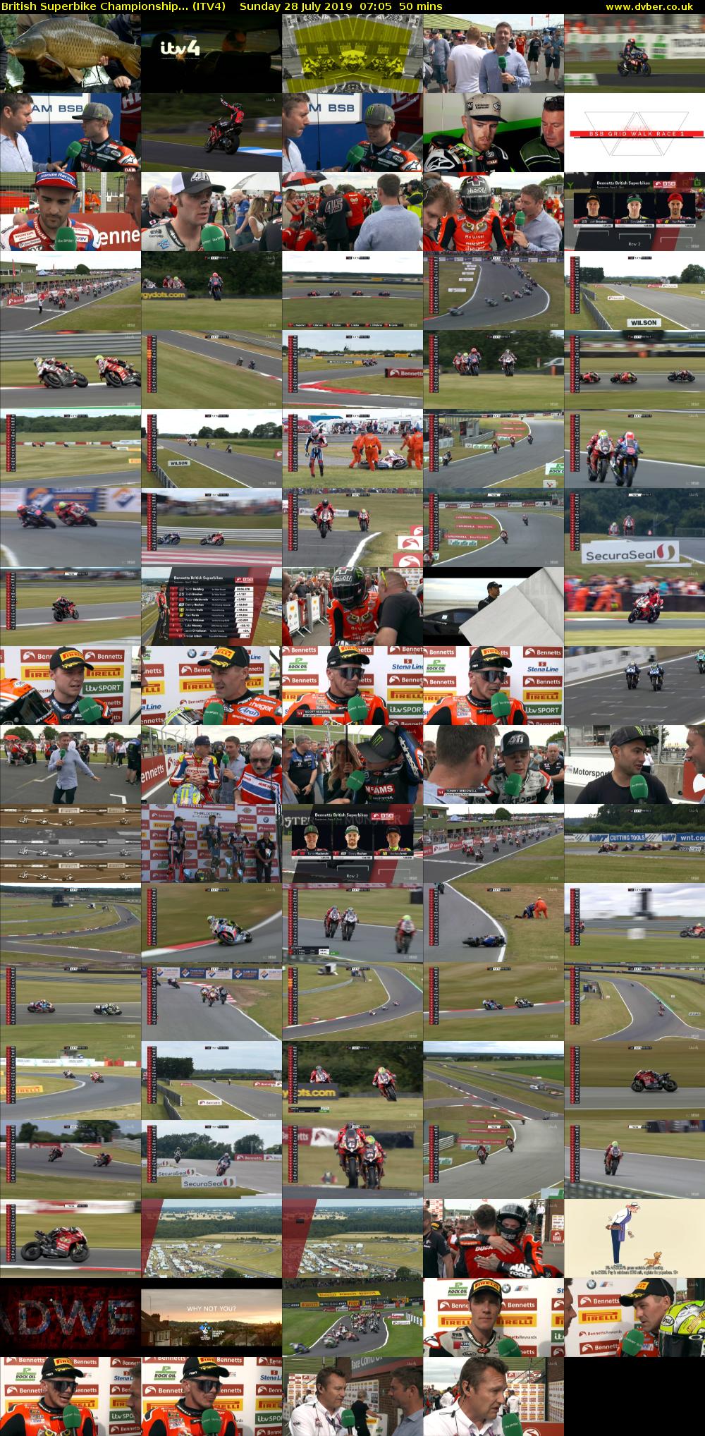 British Superbike Championship... (ITV4) Sunday 28 July 2019 07:05 - 07:55