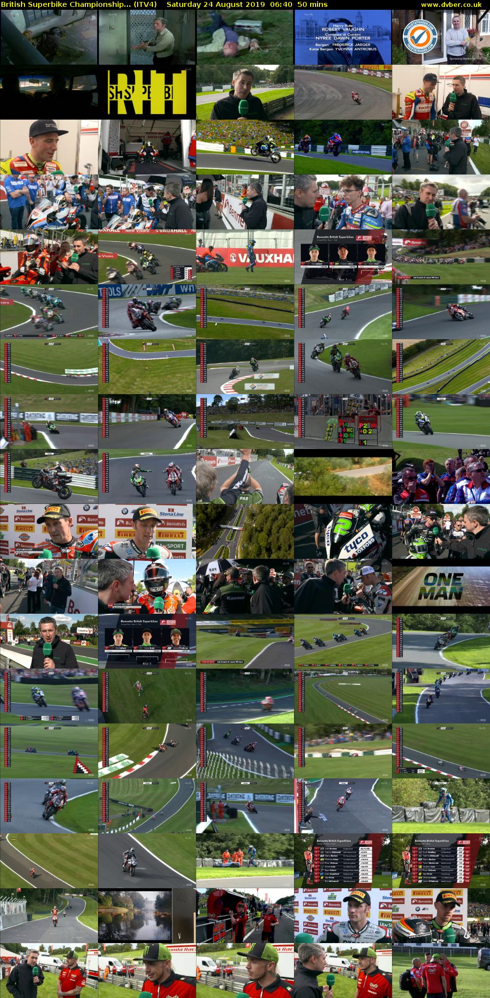 British Superbike Championship... (ITV4) Saturday 24 August 2019 06:40 - 07:30