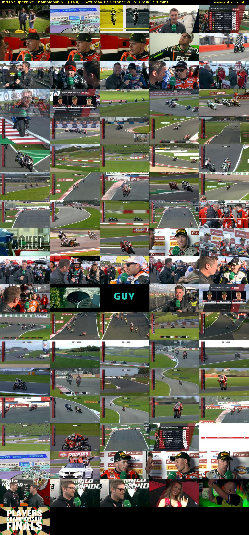 British Superbike Championship... (ITV4) Saturday 12 October 2019 06:40 - 07:30