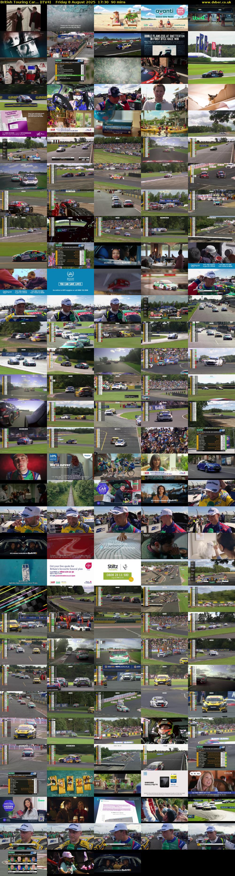 British Touring Car... (ITV4) Friday 8 August 2025 17:30 - 19:00