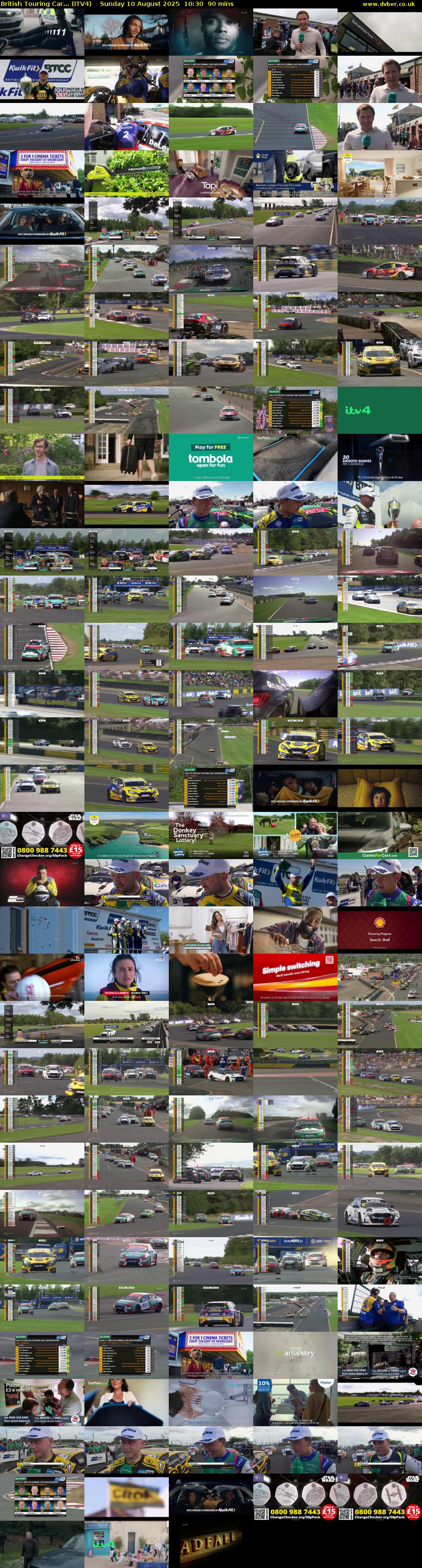 British Touring Car... (ITV4) Sunday 10 August 2025 10:30 - 12:00