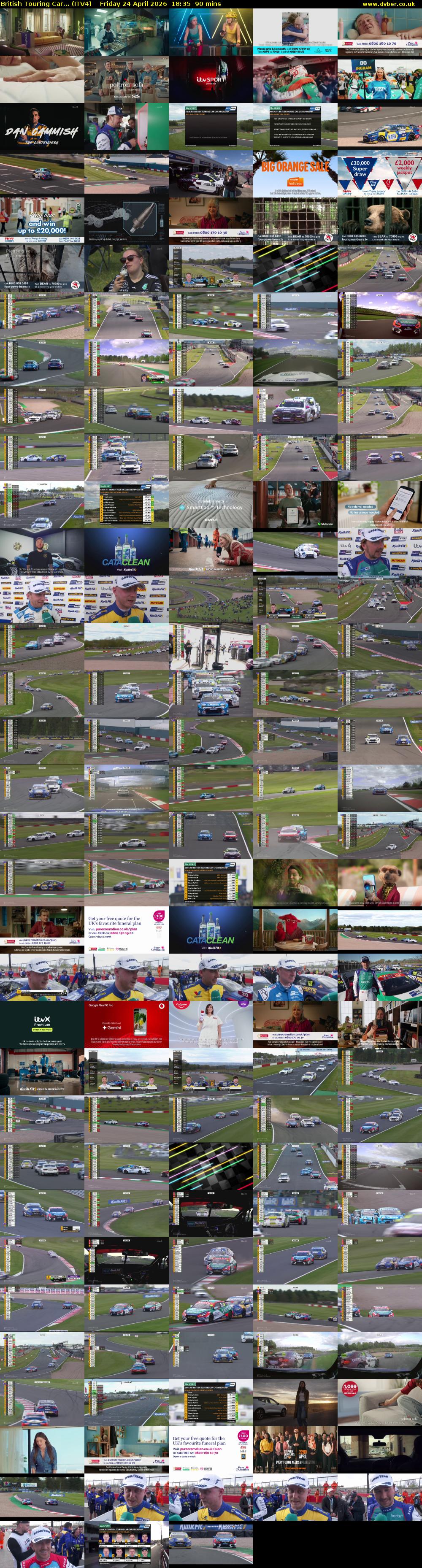 British Touring Car... (ITV4) Friday 24 April 2026 18:35 - 20:05