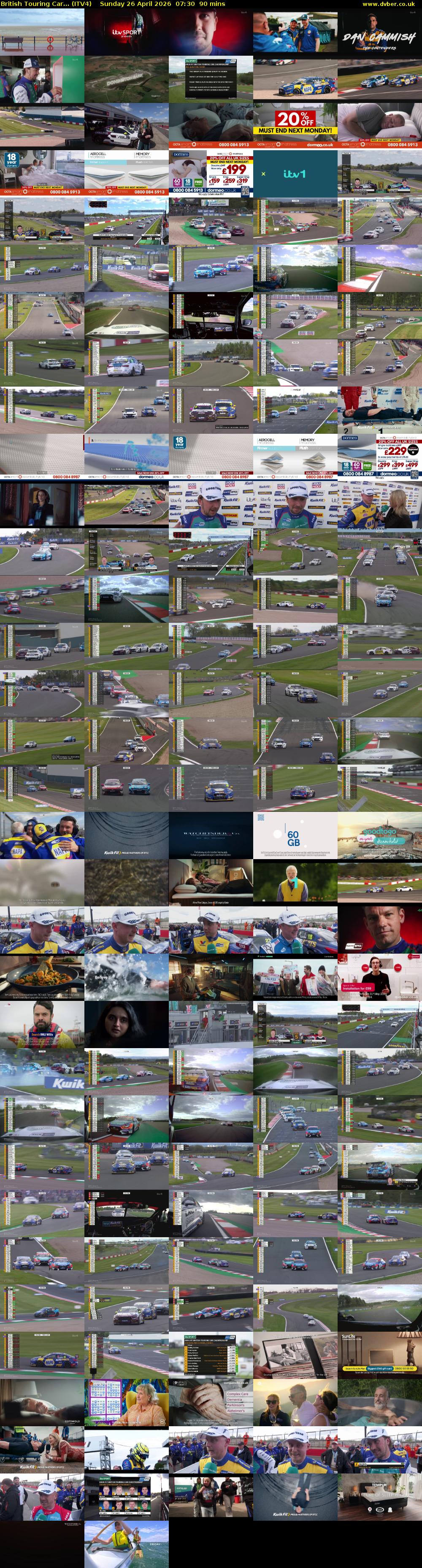 British Touring Car... (ITV4) Sunday 26 April 2026 07:30 - 09:00
