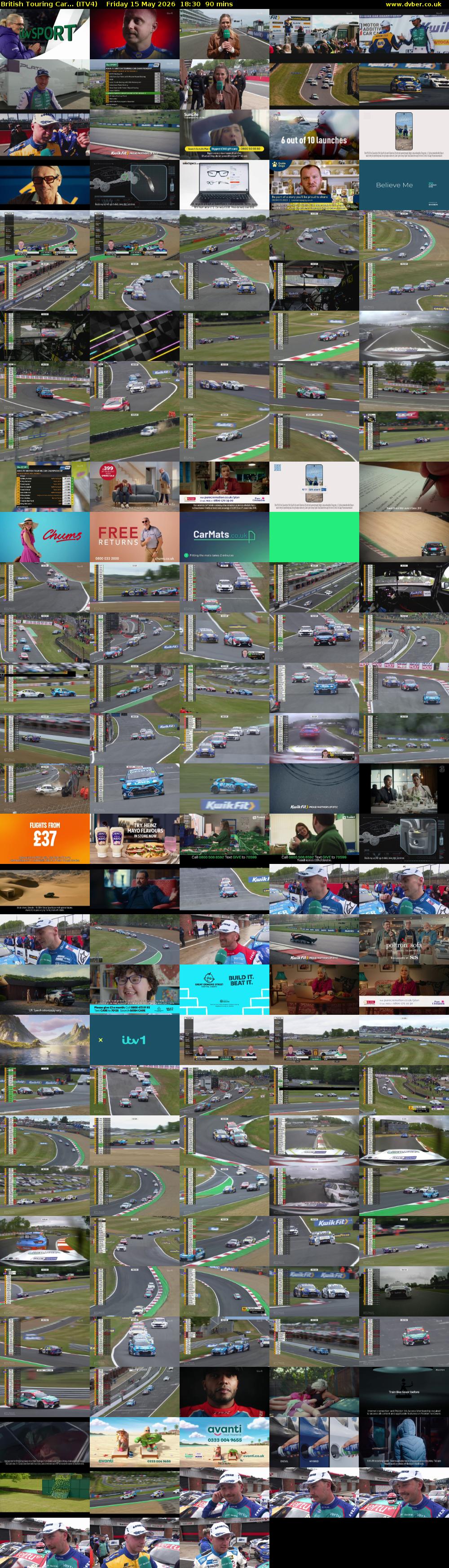 British Touring Car... (ITV4) Friday 15 May 2026 18:30 - 20:00
