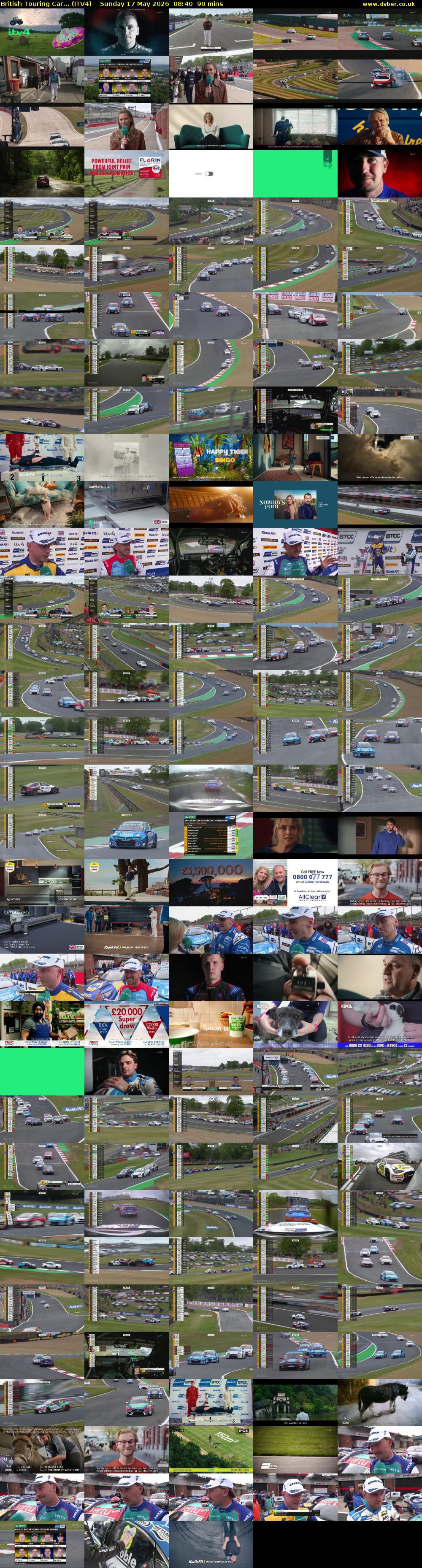 British Touring Car... (ITV4) Sunday 17 May 2026 08:40 - 10:10