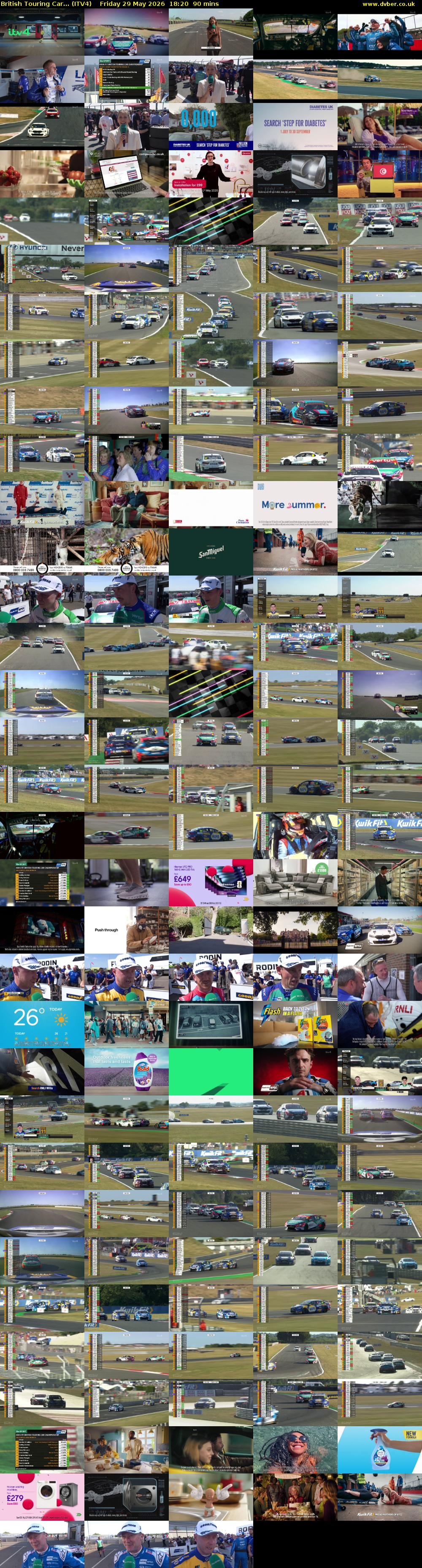 British Touring Car... (ITV4) Friday 29 May 2026 18:20 - 19:50