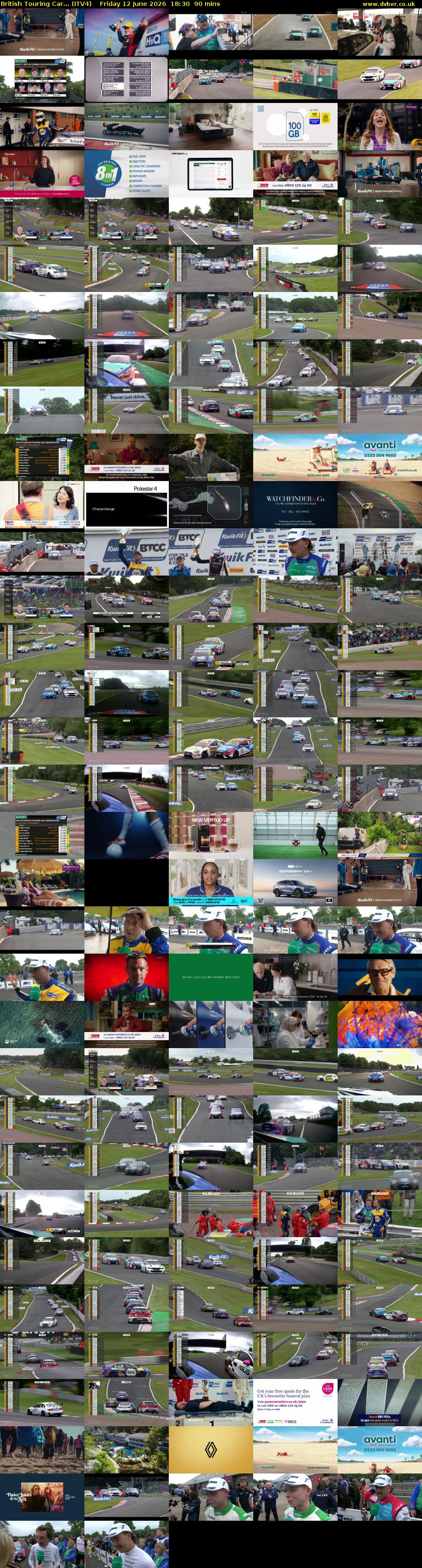 British Touring Car... (ITV4) Friday 12 June 2026 18:30 - 20:00