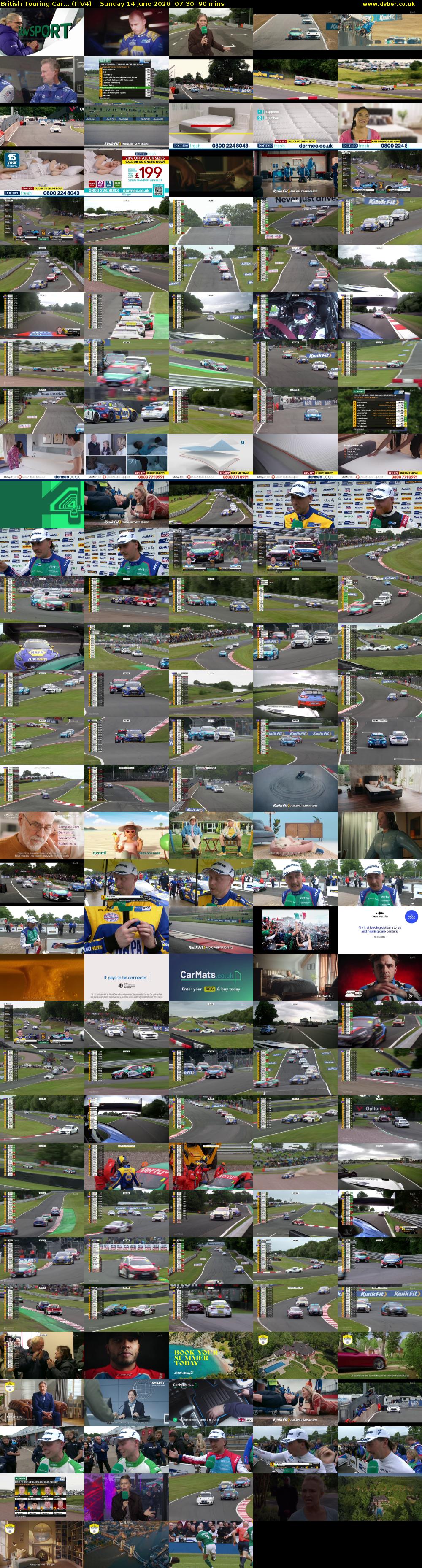 British Touring Car... (ITV4) Sunday 14 June 2026 07:30 - 09:00