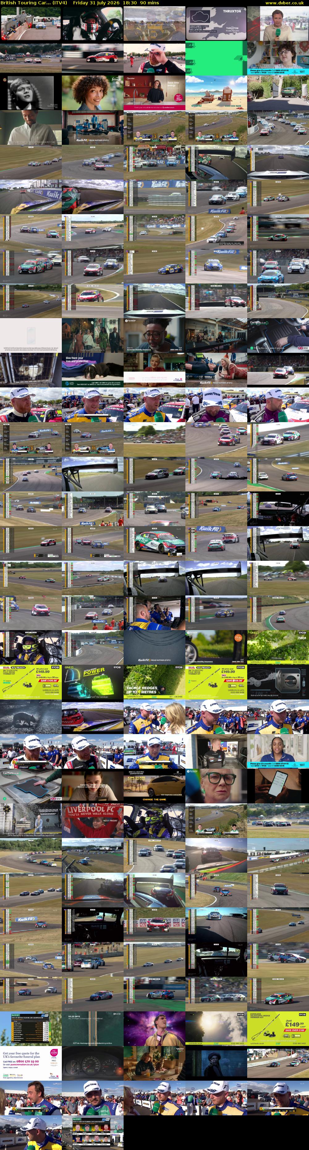 British Touring Car... (ITV4) Friday 31 July 2026 18:30 - 20:00