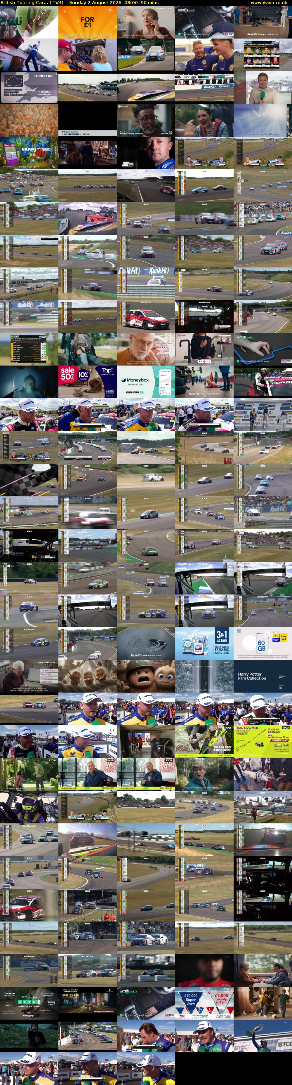 British Touring Car... (ITV4) Sunday 2 August 2026 08:00 - 09:30