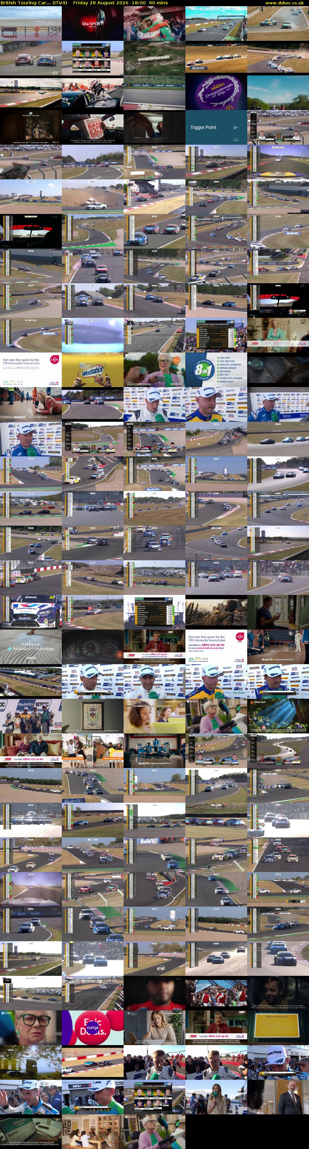 British Touring Car... (ITV4) Friday 28 August 2026 18:00 - 19:30