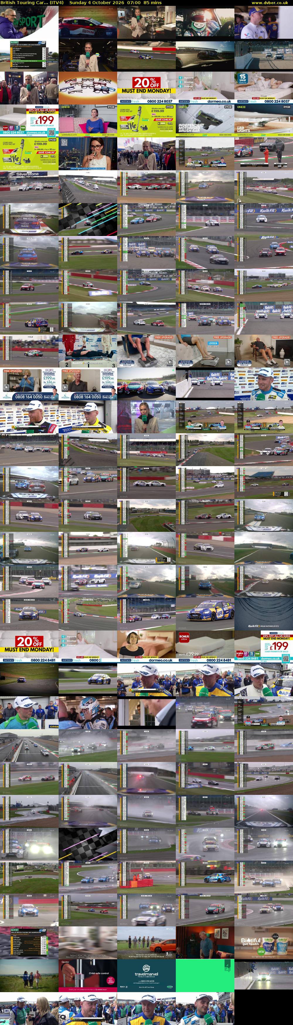 British Touring Car... (ITV4) Sunday 4 October 2026 07:00 - 08:25