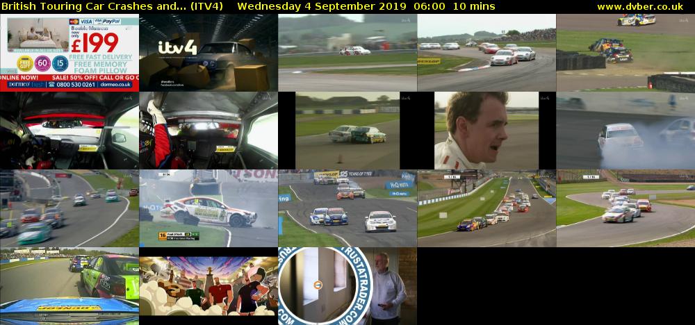 British Touring Car Crashes and... (ITV4) Wednesday 4 September 2019 06:00 - 06:10