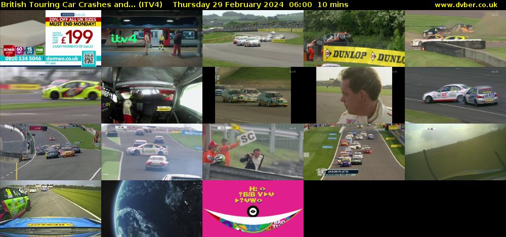 British Touring Car Crashes and... (ITV4) Thursday 29 February 2024 06:00 - 06:10
