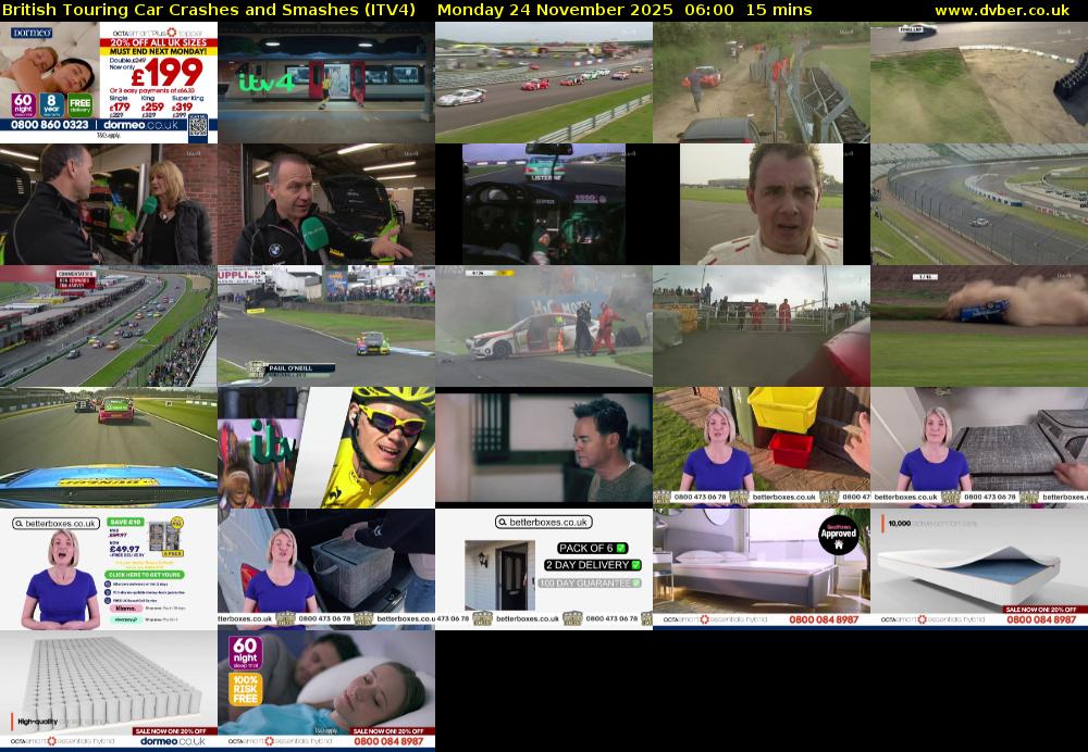 British Touring Car Crashes and Smashes (ITV4) Monday 24 November 2025 06:00 - 06:15