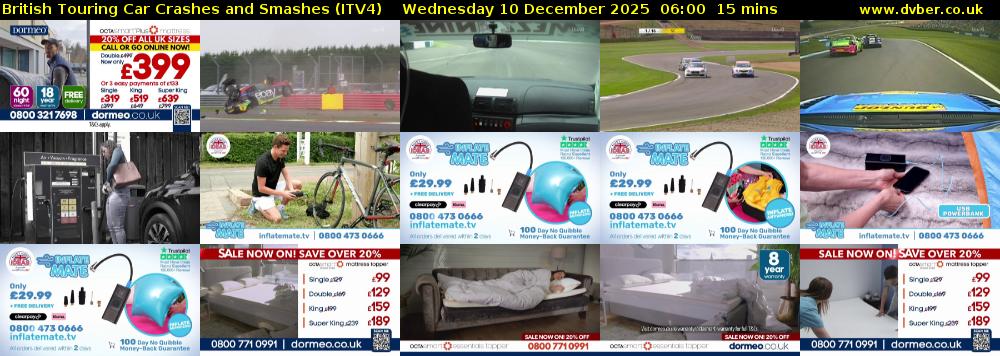 British Touring Car Crashes and Smashes (ITV4) Wednesday 10 December 2025 06:00 - 06:15