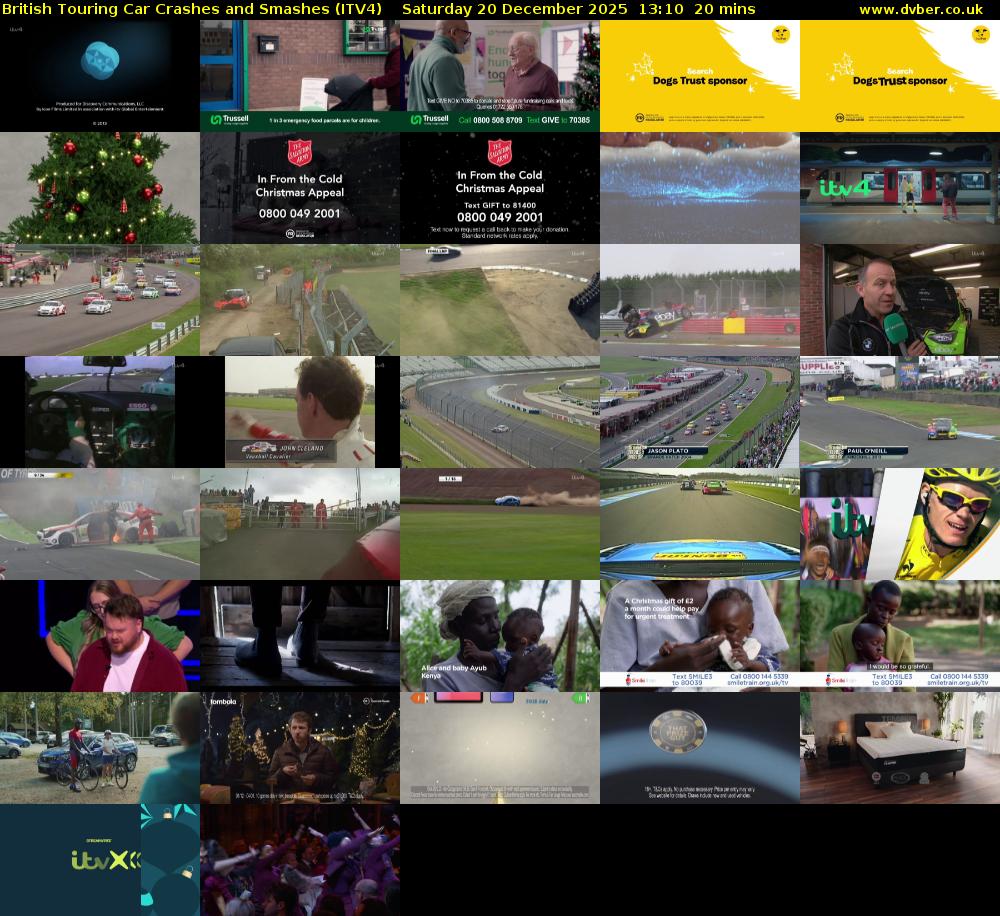 British Touring Car Crashes and Smashes (ITV4) Saturday 20 December 2025 13:10 - 13:30
