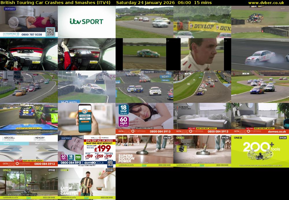 British Touring Car Crashes and Smashes (ITV4) Saturday 24 January 2026 06:00 - 06:15