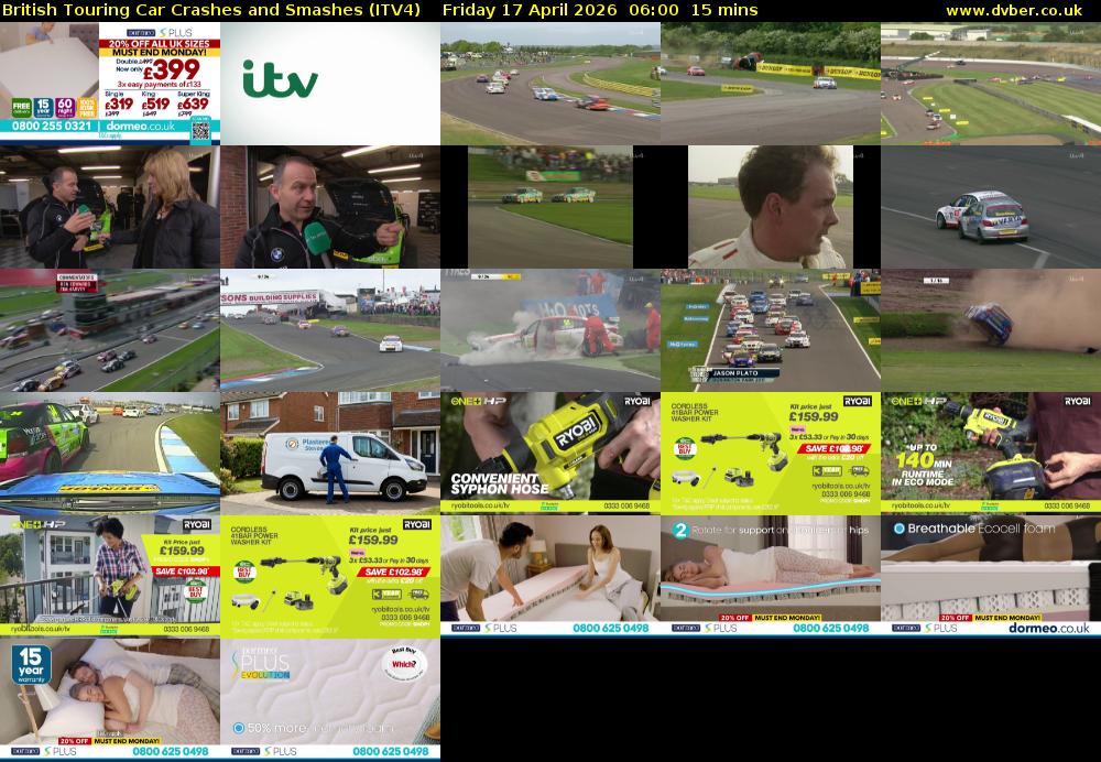 British Touring Car Crashes and Smashes (ITV4) Friday 17 April 2026 06:00 - 06:15