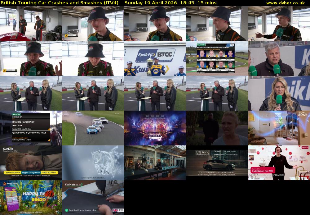 British Touring Car Crashes and Smashes (ITV4) Sunday 19 April 2026 18:45 - 19:00