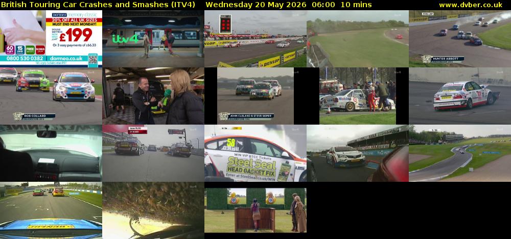 British Touring Car Crashes and Smashes (ITV4) Wednesday 20 May 2026 06:00 - 06:10