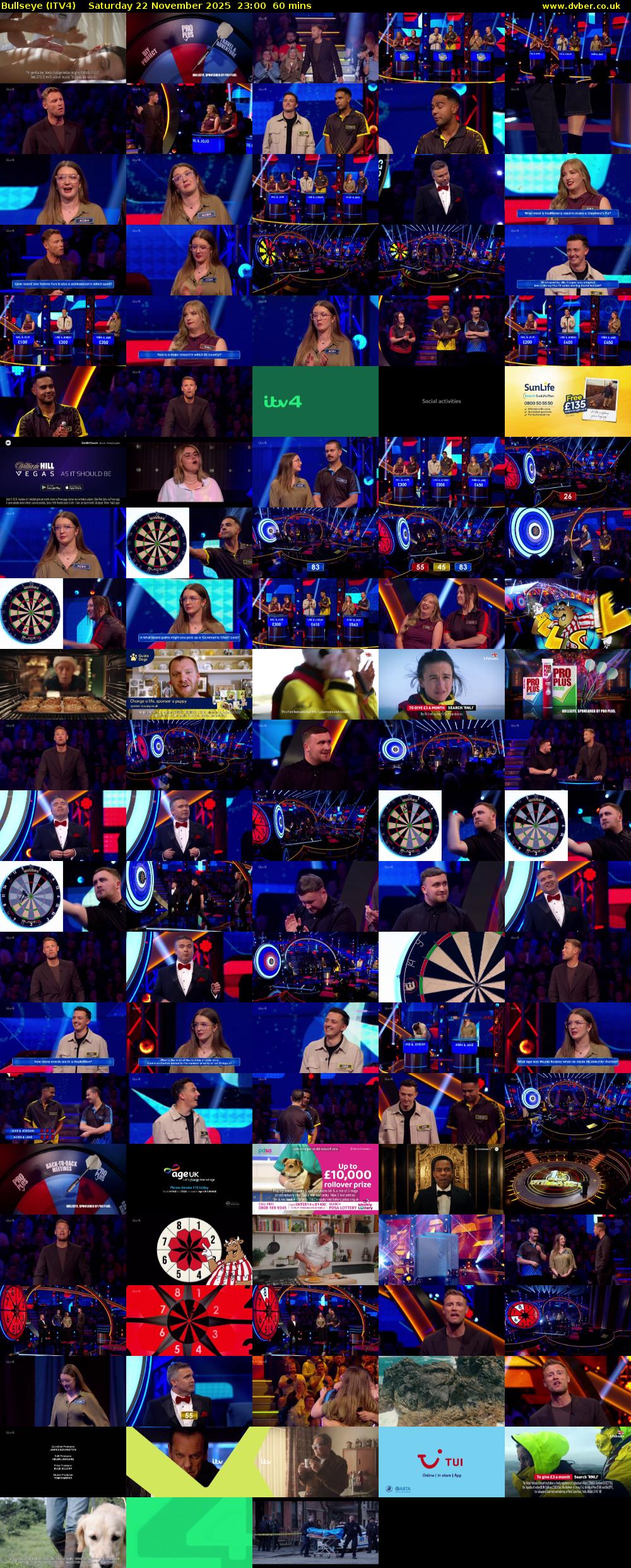 Bullseye (ITV4) Saturday 22 November 2025 23:00 - 00:00