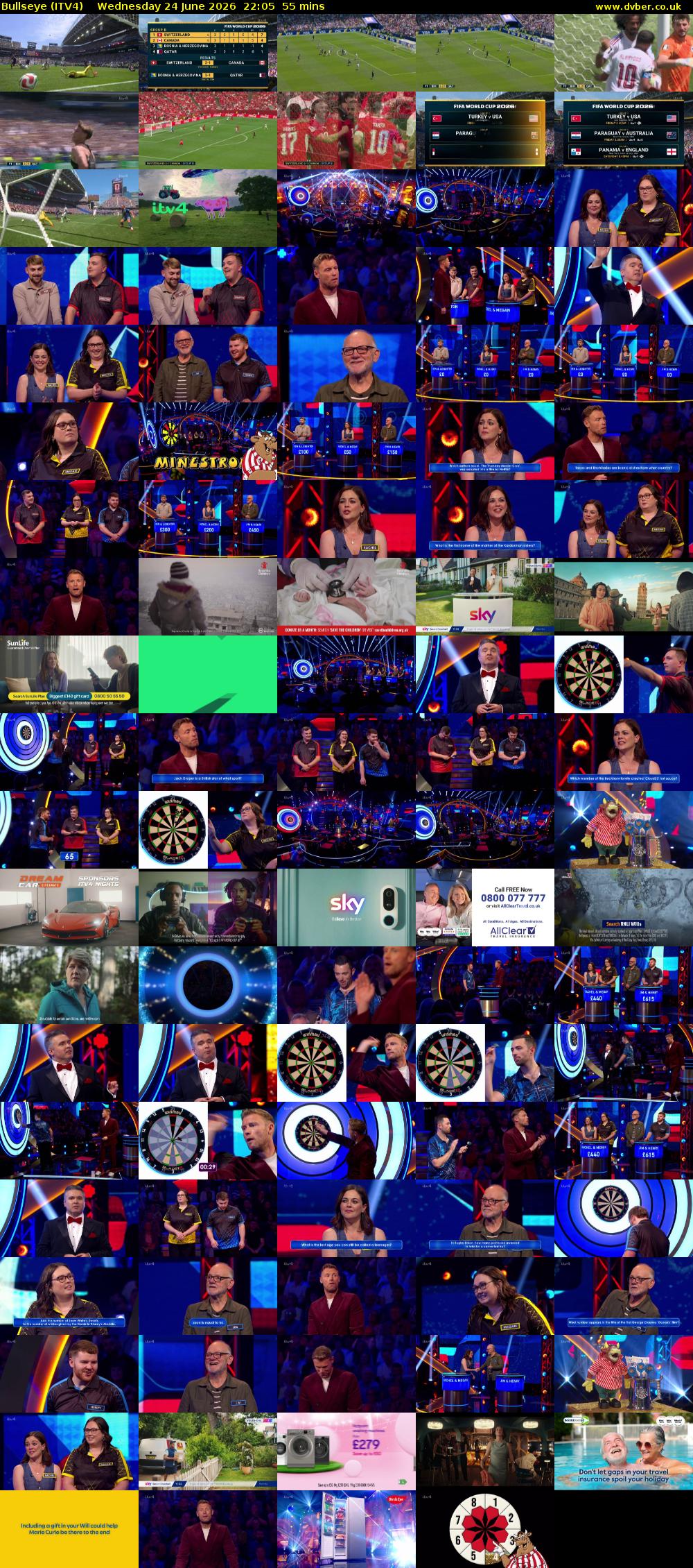 Bullseye (ITV4) Wednesday 24 June 2026 22:05 - 23:00