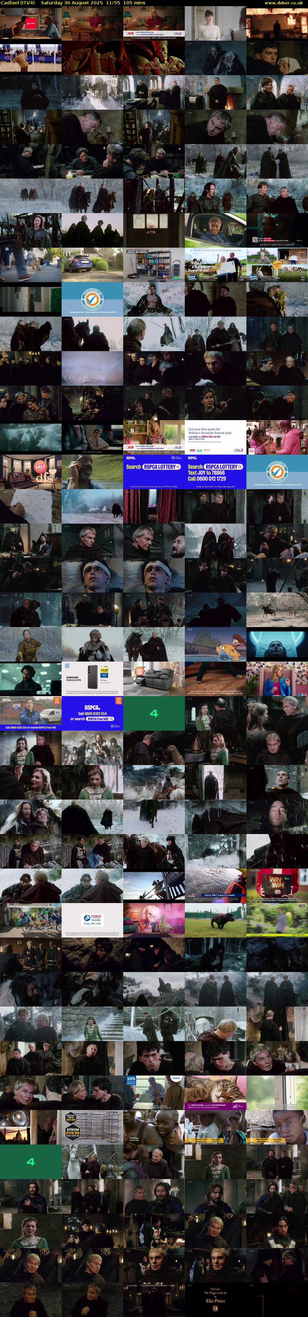 Cadfael (ITV4) Saturday 30 August 2025 11:55 - 13:40