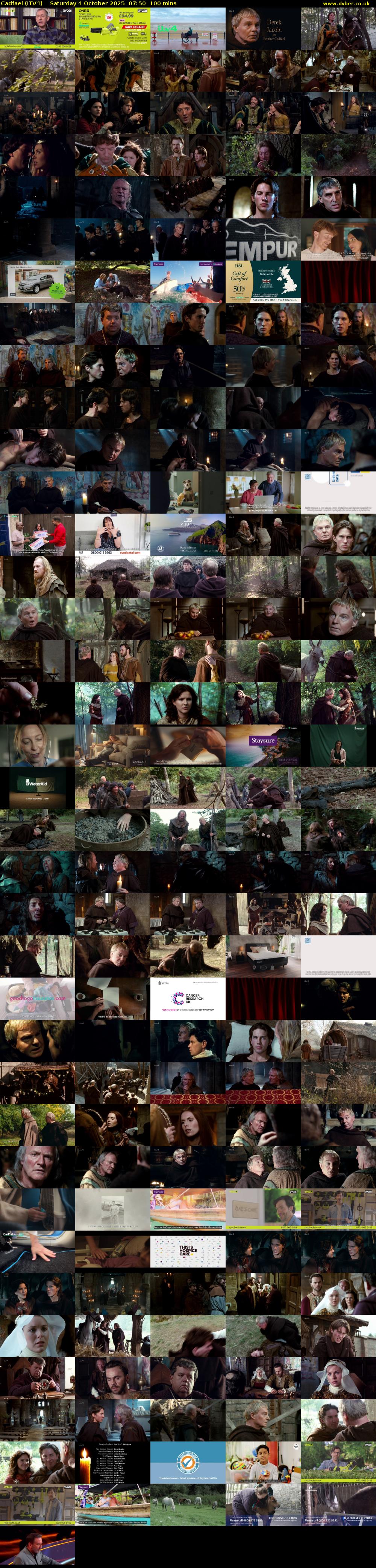 Cadfael (ITV4) Saturday 4 October 2025 07:50 - 09:30