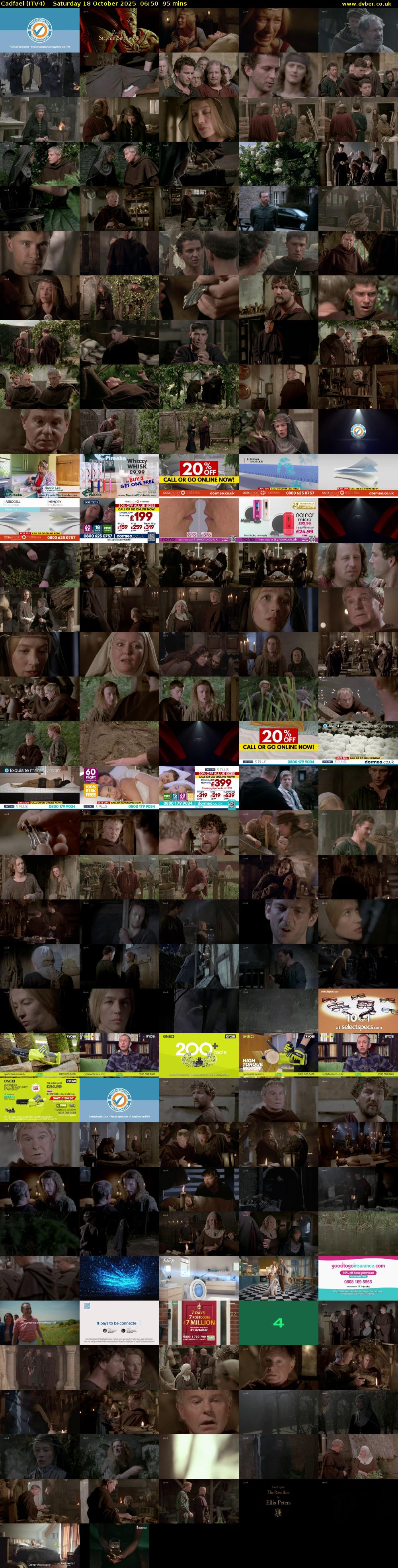 Cadfael (ITV4) Saturday 18 October 2025 06:50 - 08:25