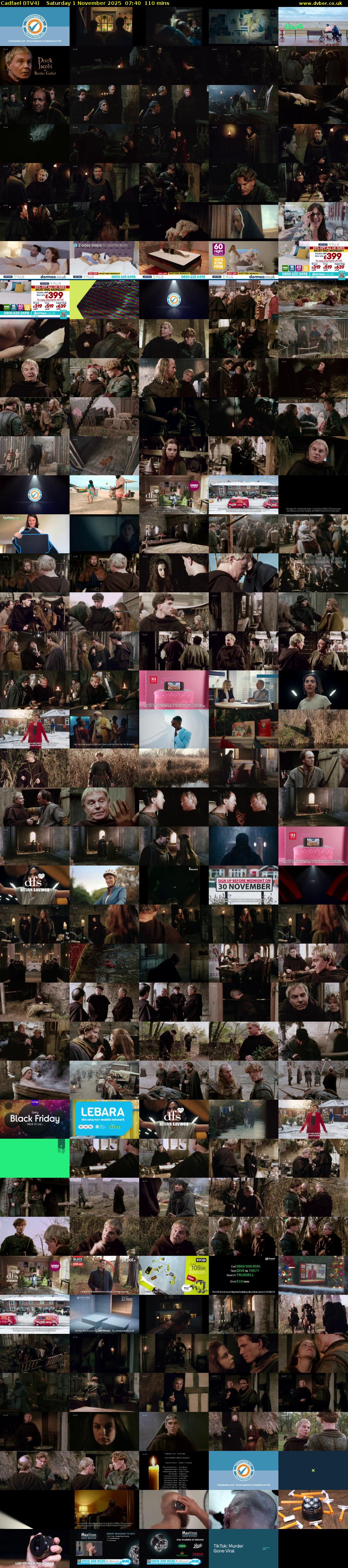 Cadfael (ITV4) Saturday 1 November 2025 07:40 - 09:30