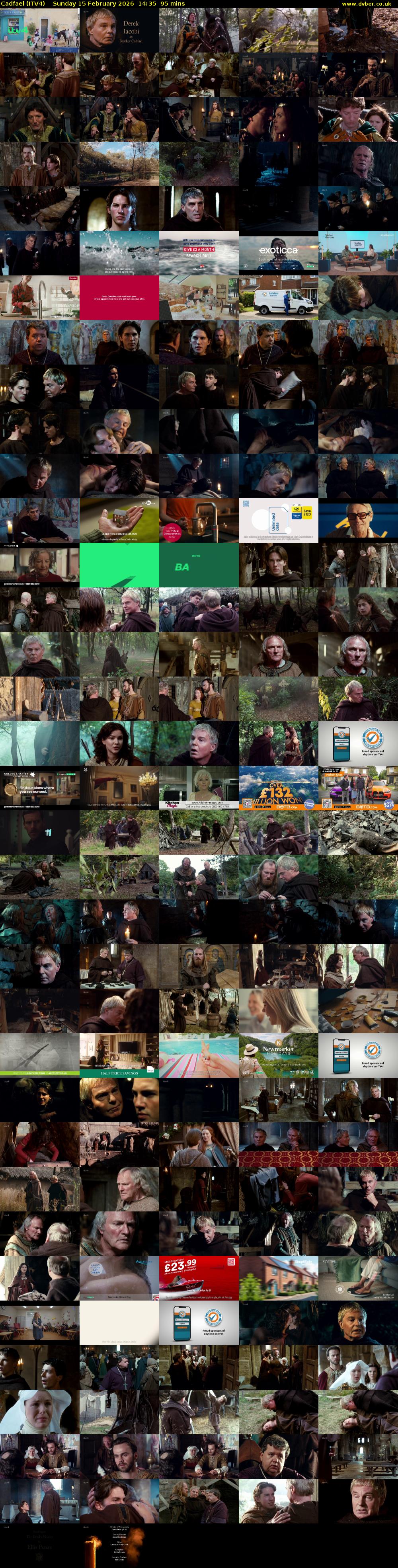 Cadfael (ITV4) Sunday 15 February 2026 14:35 - 16:10